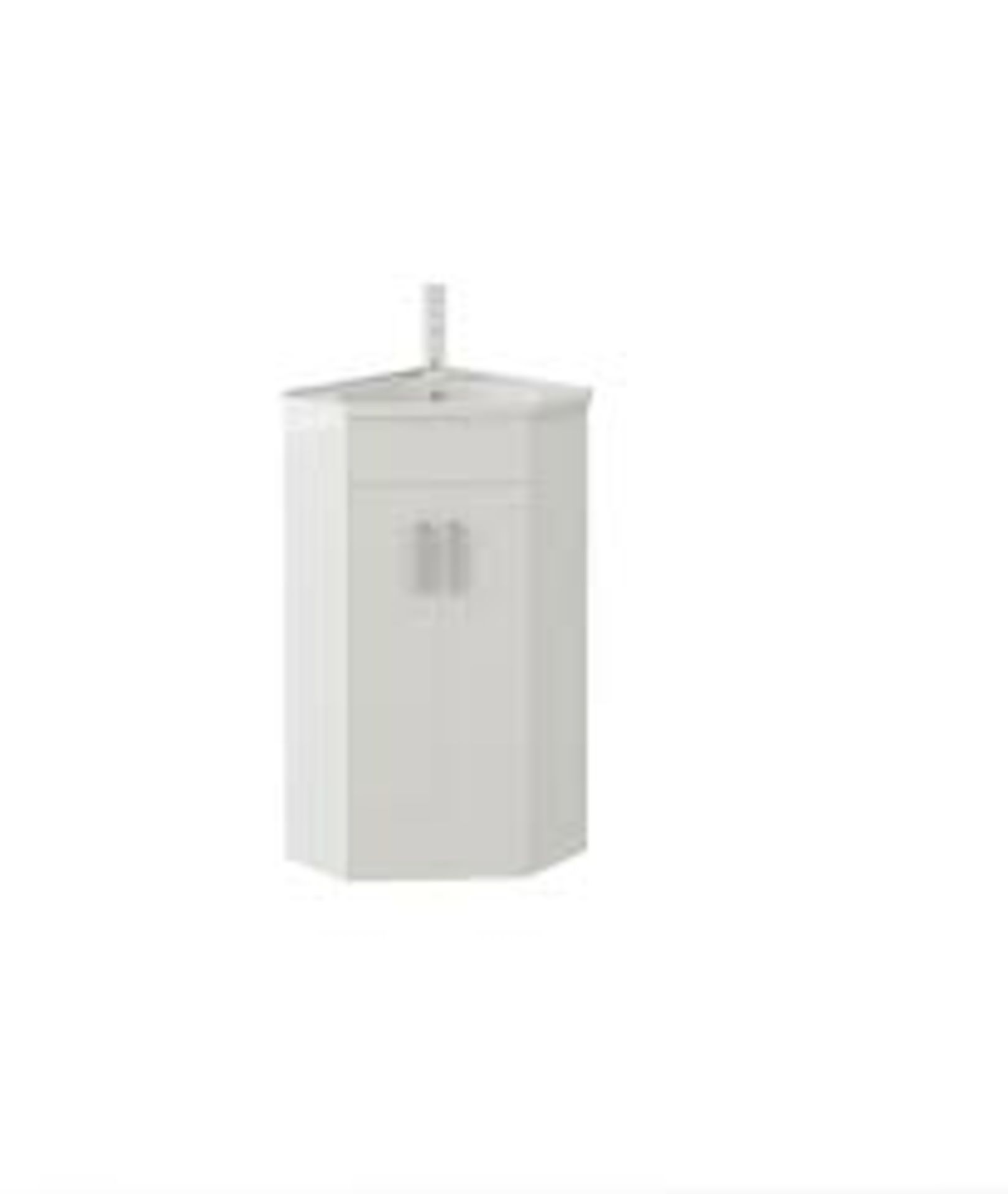 Corner Basin Vanity Cabinet Unit White Sink. - ER48