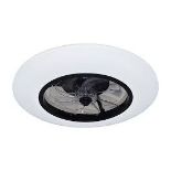 GoodHome Hewish Modern Black & white LED Ceiling fan light. - ER50.