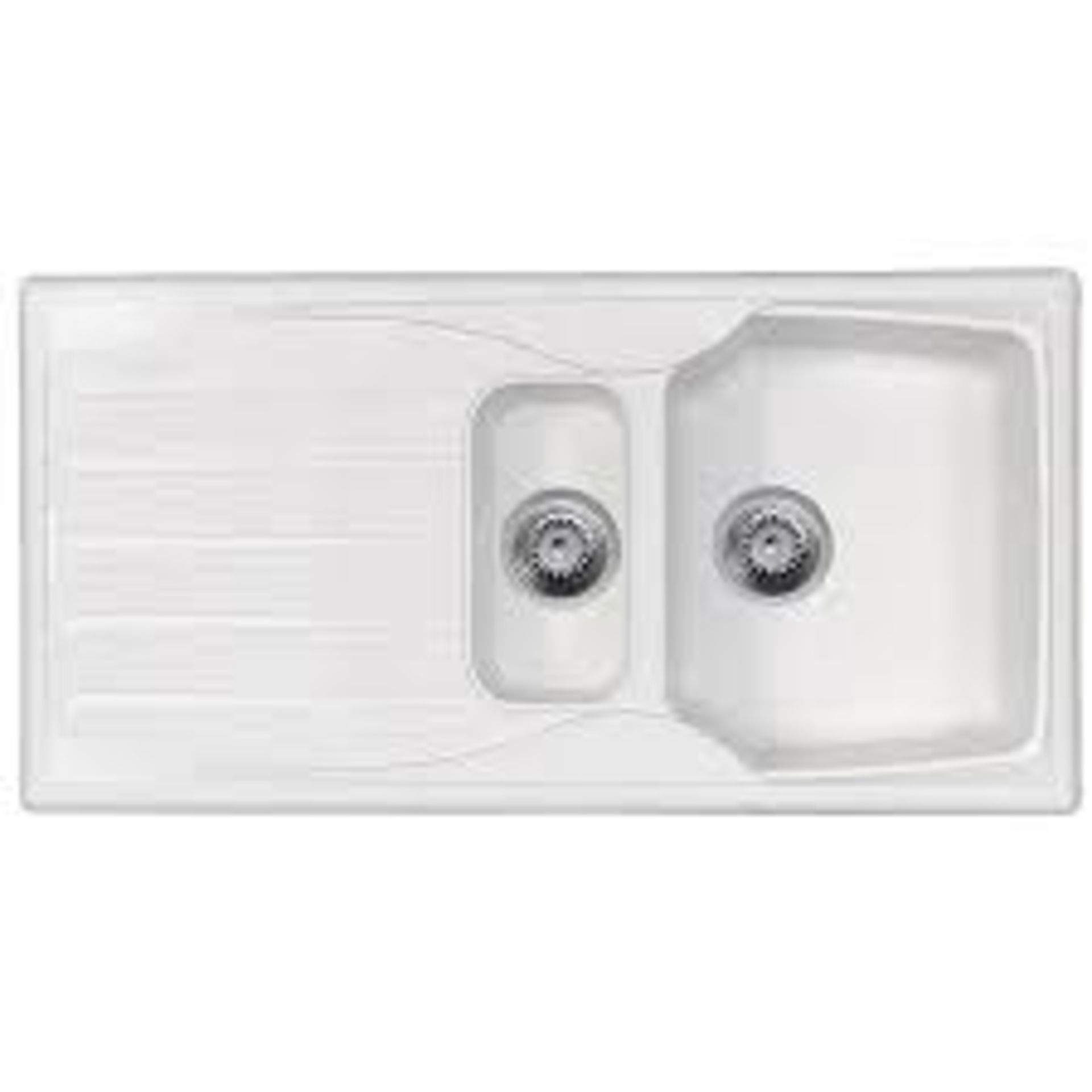 Astracast SE15WHFORDSK Sierra 1.5 Bowl Reversible Drainer Teflite Composite Sink - White. - ER50.