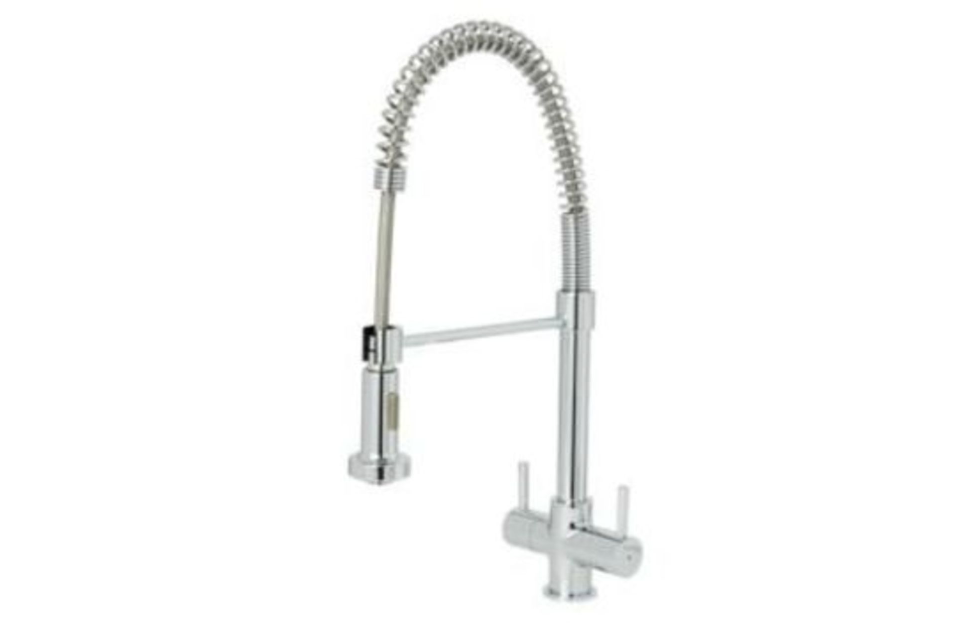 Cooke & Lewis Ithaca Chrome Effect Kitchen Twin Lever Tap - ER52