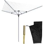 FunkyBuys® Heavy Duty 50M 4 Arm Rotary Airer/Dryer Clothes Metal. - ER48
