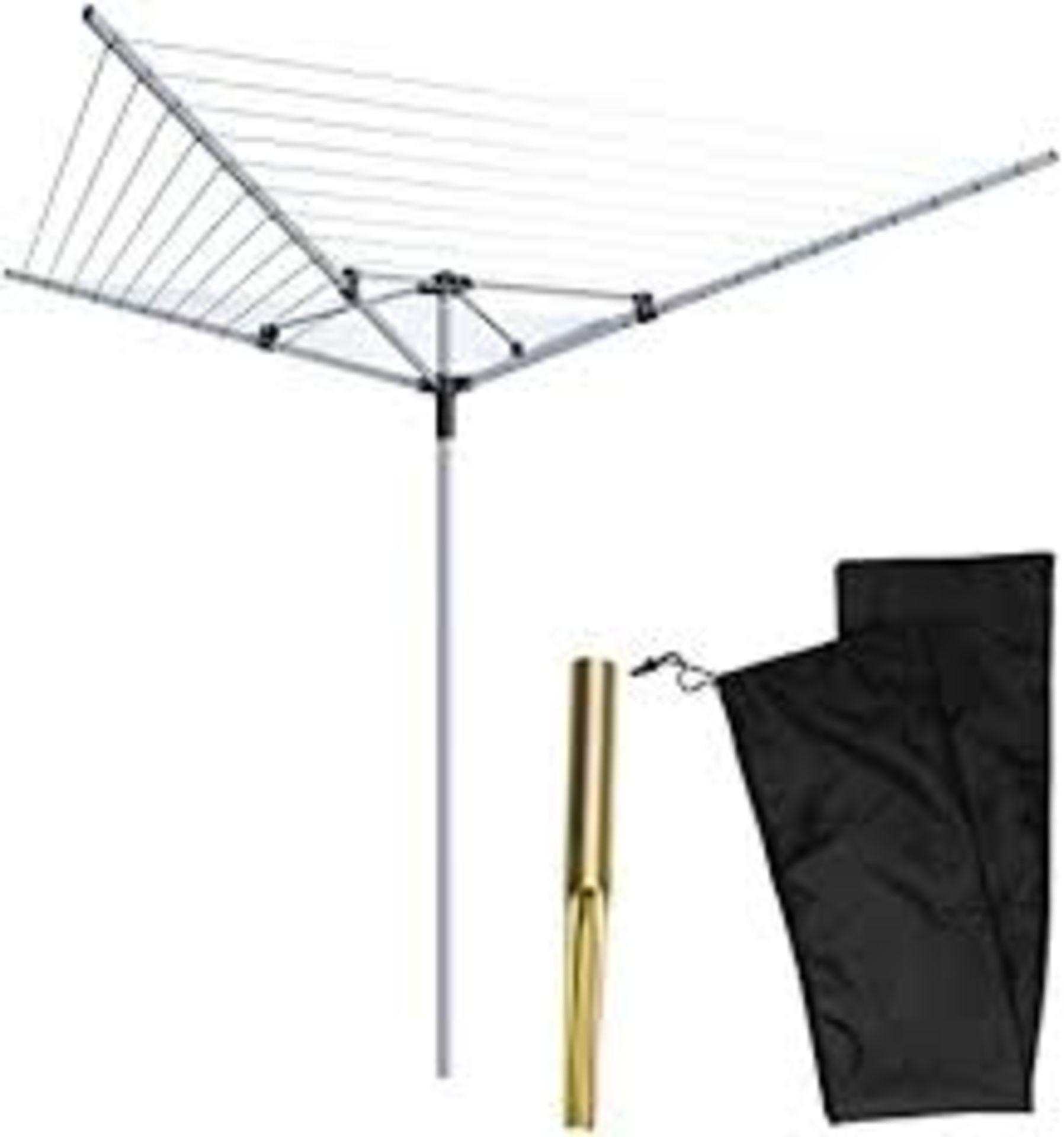 FunkyBuys® Heavy Duty 50M 4 Arm Rotary Airer/Dryer Clothes Metal. - ER48