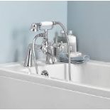 Swirl Traditional Deck-Mounted Bath Shower Mixer Tap Chrome. - ER48.
