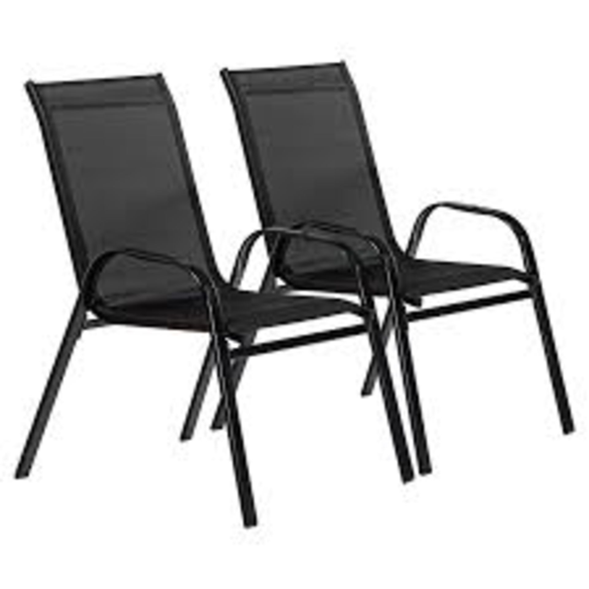 Harbour Housewares - Texteline Canvas Garden Chairs - Black. - ER48
