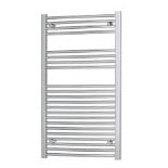 Curved Chrome effect Vertical Curved Towel radiator 600x1100mm. -ER48