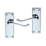 Victorian Scroll Door Handle - Latchset (118mm) - Polished Chrome - ER52