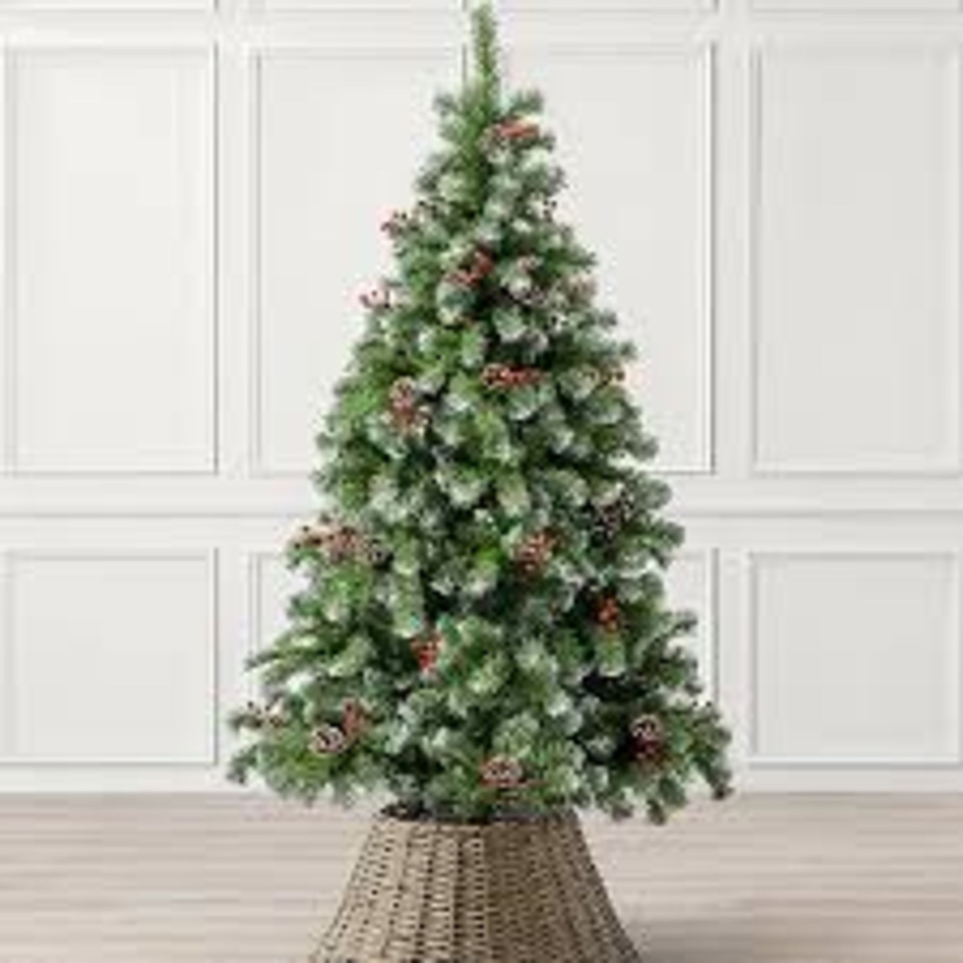 Cone and Berry Artificial Christmas Tree Snowy Snow Flocked . - ER48