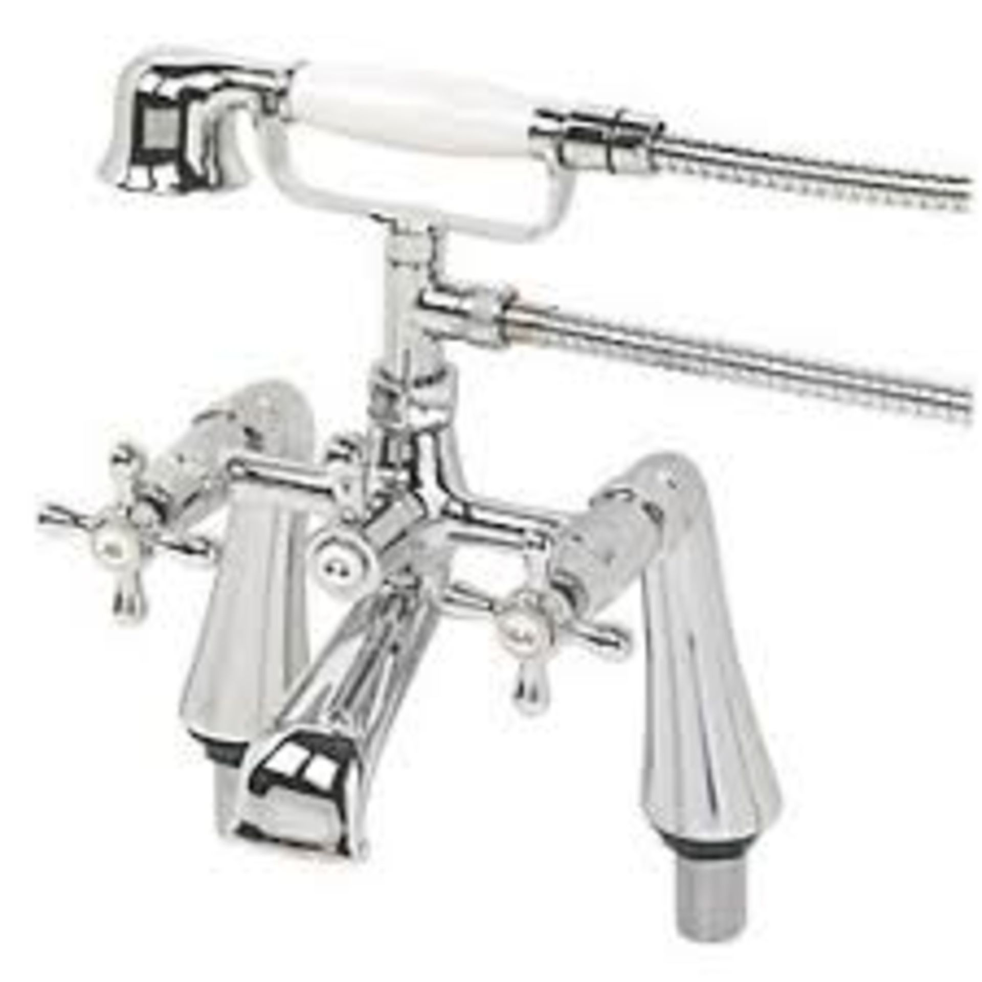 Swirl Traditional Deck-Mounted Bath Shower Mixer Tap Chrome. - ER48.