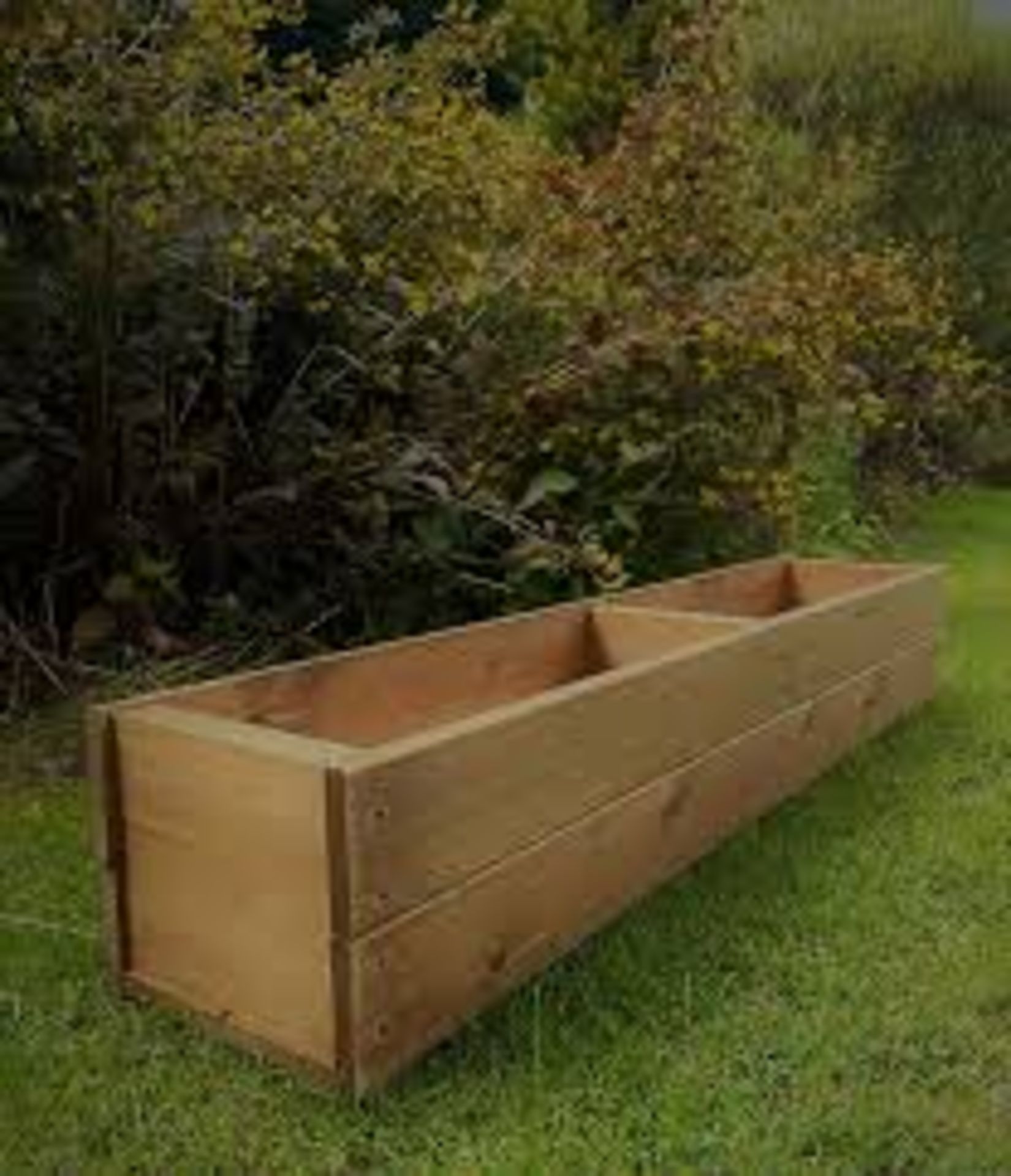 Large Wooden Garden Planter Decking Tub Tan Trough 120 cm 4ft. - ER49. *2 boxes*