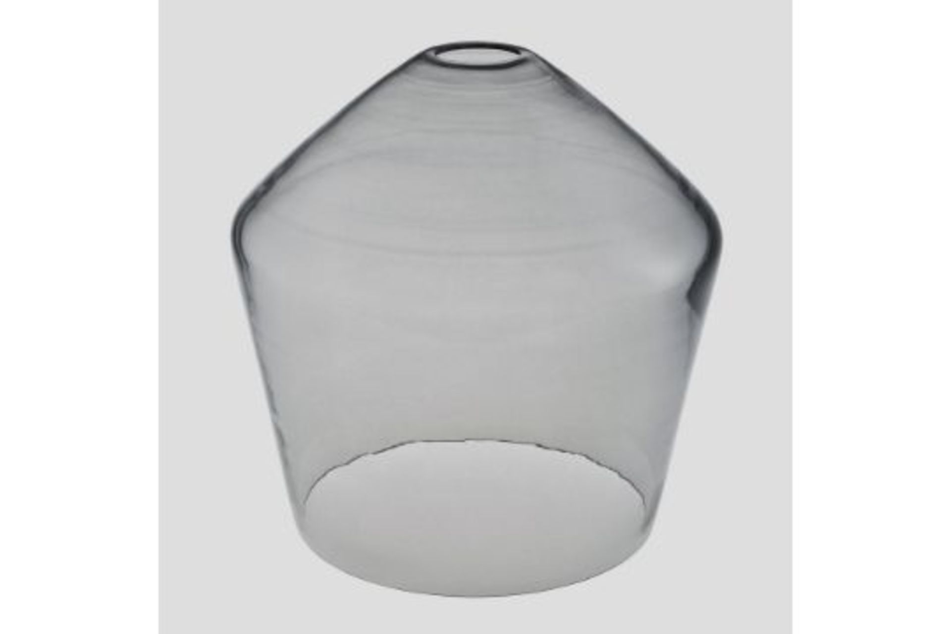 2x Sleek Tinted Glass Schoolhouse Shade 10 Inch - Smoke Grey - ER52