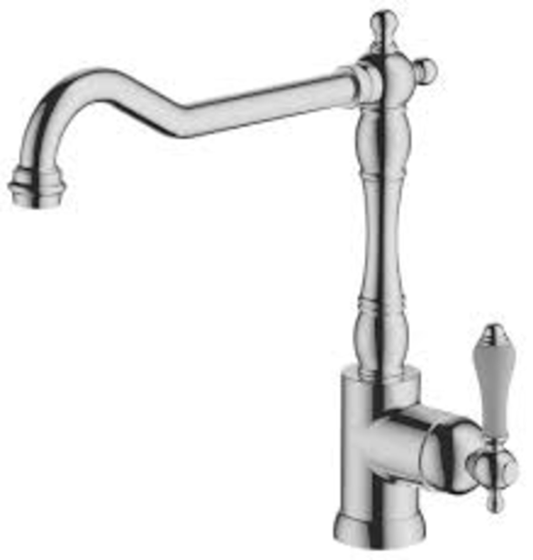 SWIRL TRADITIONAL MONOBLOC KITCHEN MIXER TAP CHROME. - ER48