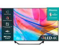 Brand New HISENSE 55" Smart 4K Ultra HD HDR QLED TV with Amazon Alexa A7 Series RRP £799
