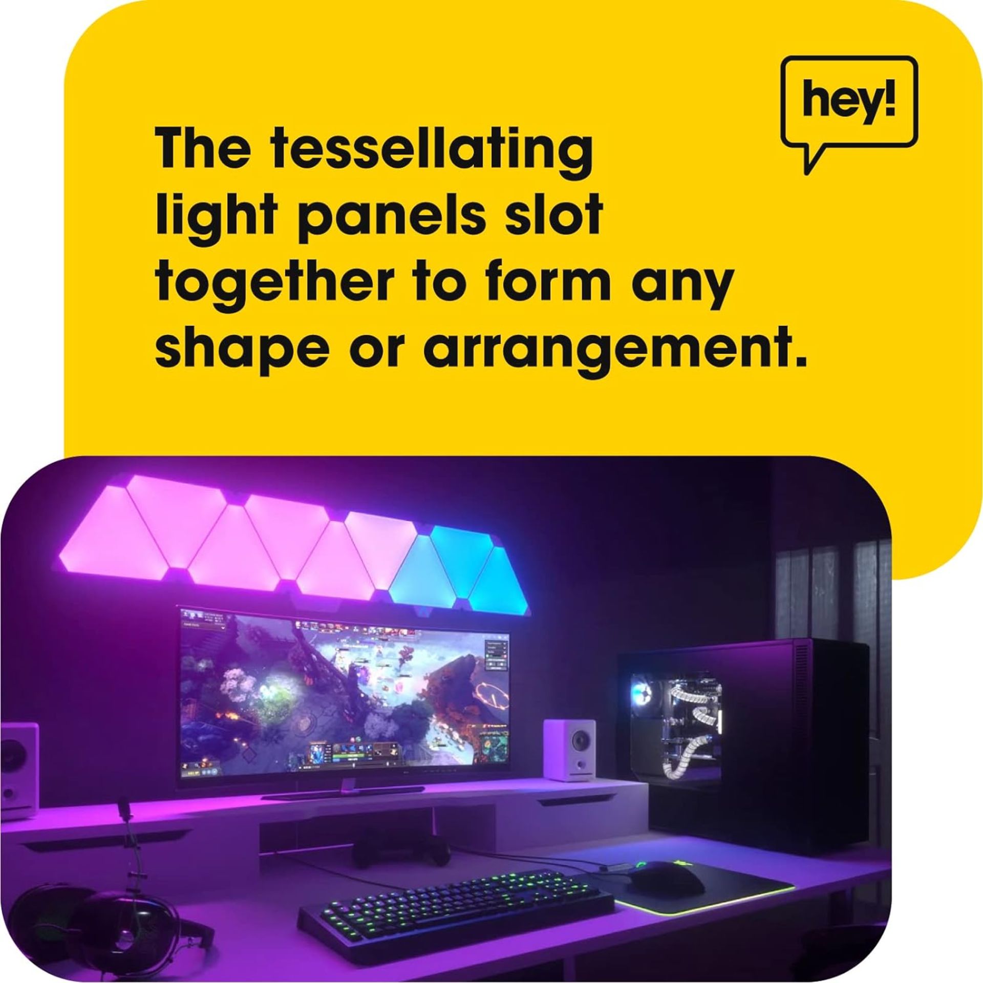 NEW & BOXED HEY! SMART LED RGBW Panel Lighting Kit. RRP £119.99 EACH. Dimmable RGB Lights: For - Bild 5 aus 6