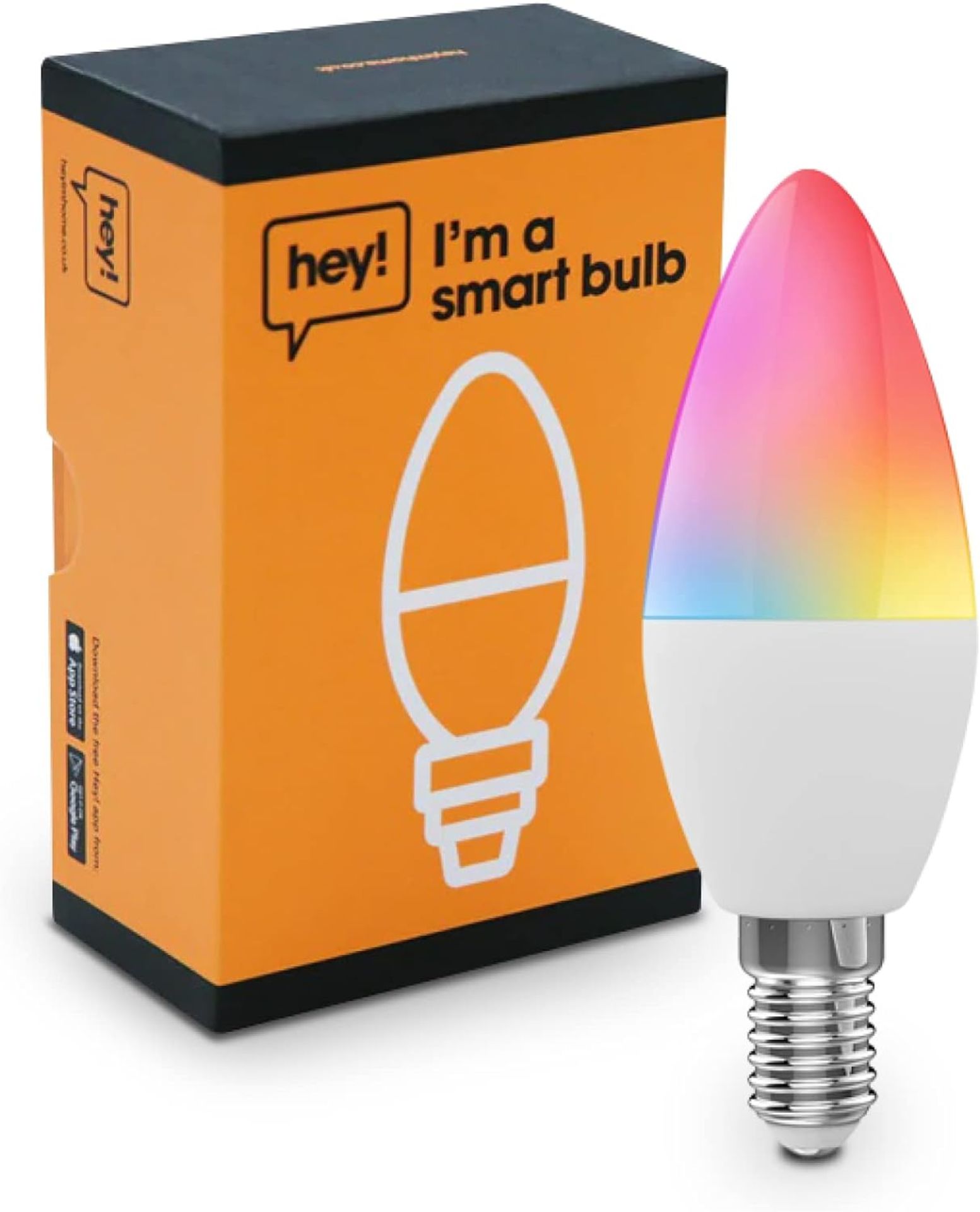 15x NEW & BOXED HEY! SMART RGB Dimmable Candle Bulb E14. RRP £16.99 EACH. Colourful Smart Light