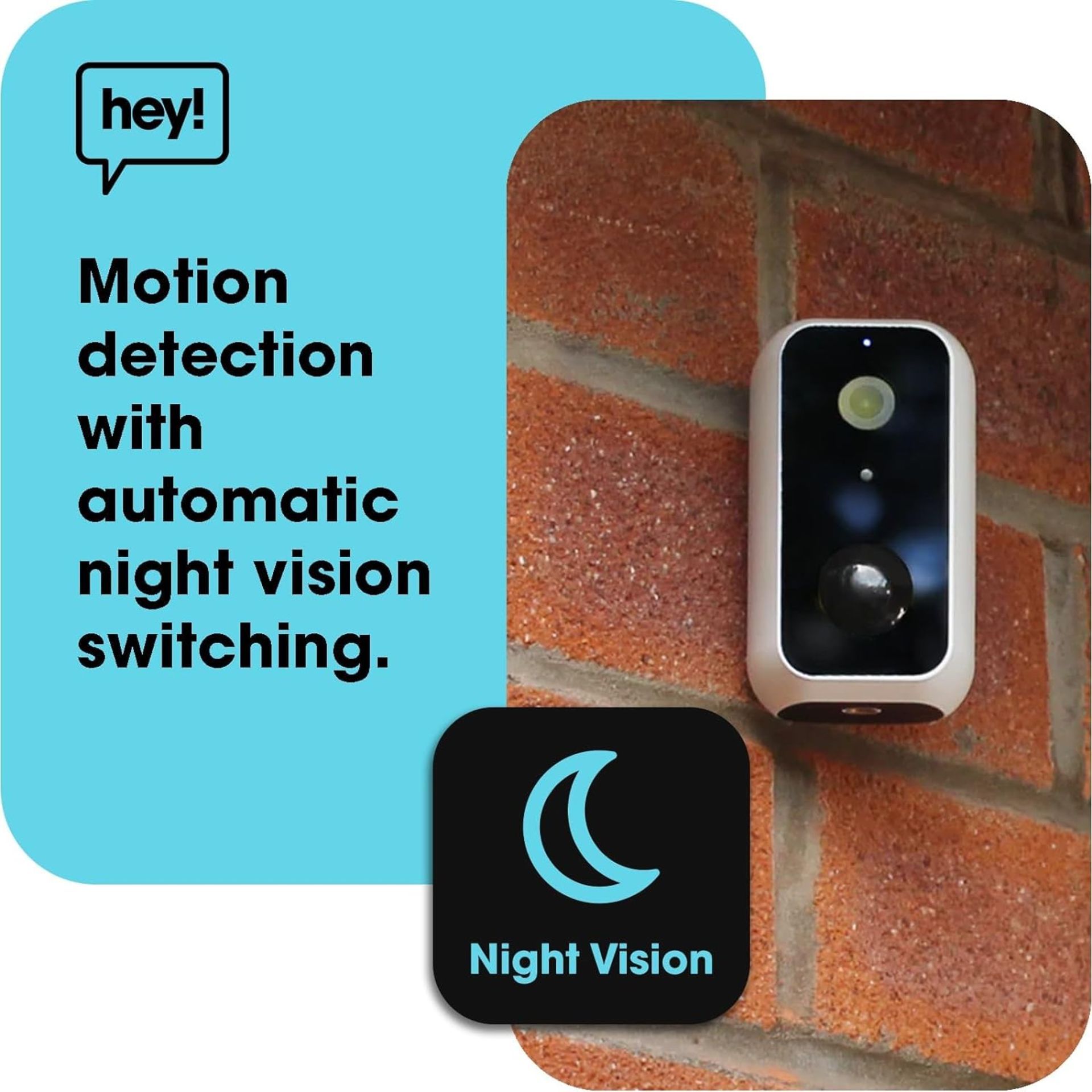 3x NEW & BOXED HEY! SMART Outdoor Wireless Security Camera. RRP £74.99 EACH. Outdoor Home Security - Image 5 of 6