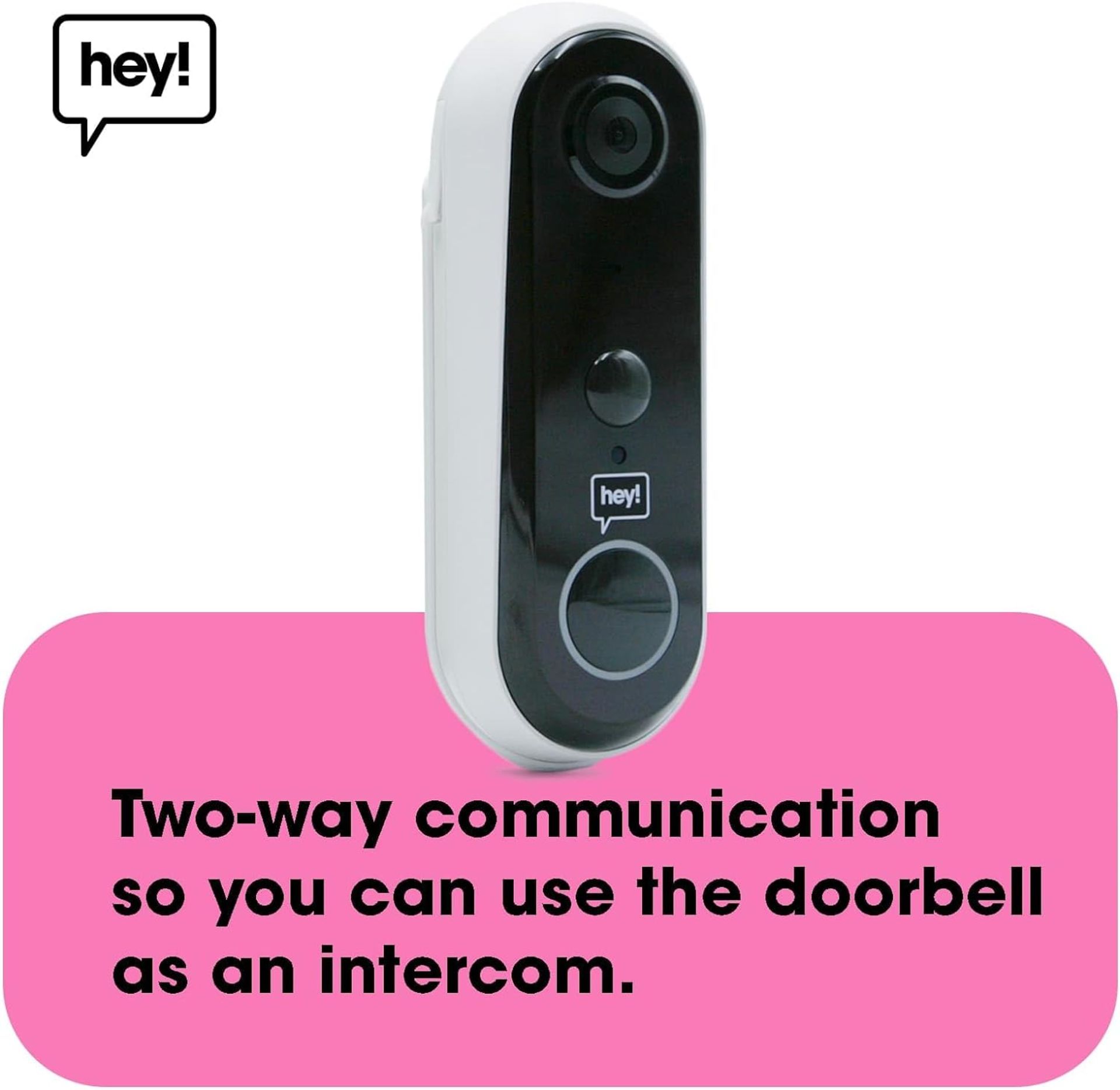 3x NEW & BOXED HEY! SMART Wireless Video Doorbell. RRP £79.99 EACH. Wifi Doorbell Security Camera - Bild 5 aus 6