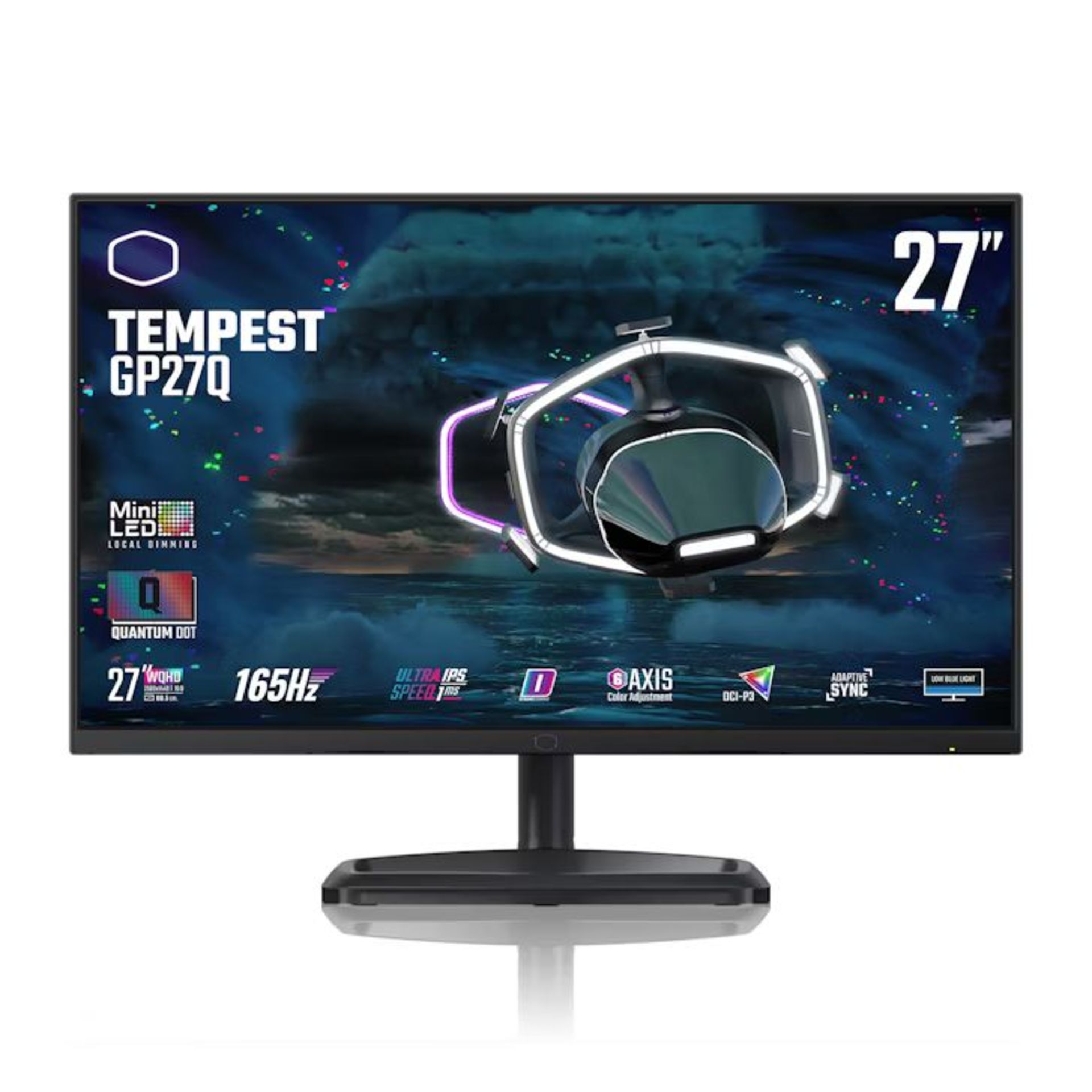 Cooler Master Tempest GP27Q 27" 2560x1440 IPS 165Hz FreeSync Mini-LED HDR Widescreen Gaming Monitor.