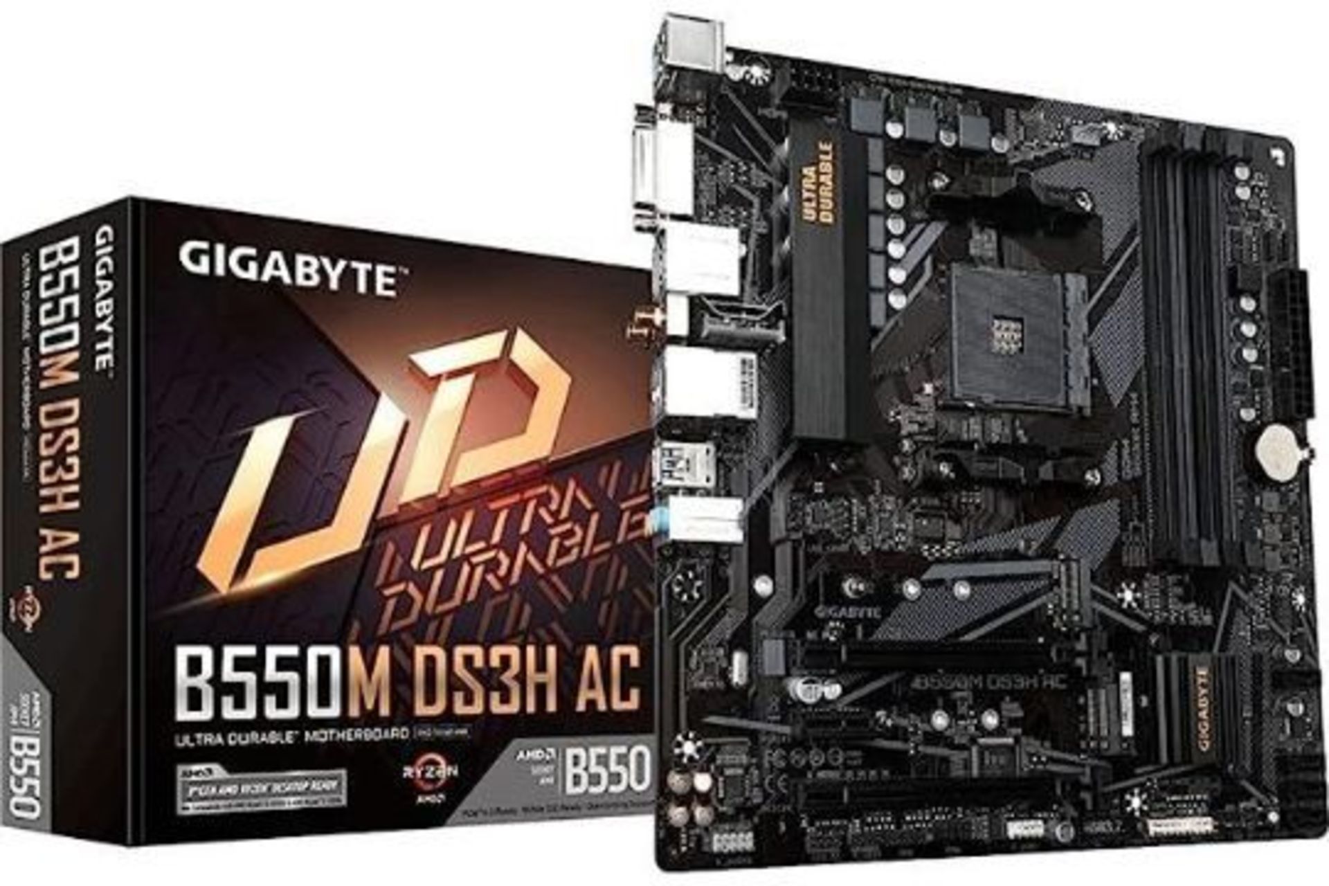 GIGABYTE B550M DS3H AC (AM4 AMD/B550/Micro ATX/Dual M.2/SATA 6Gb/s/USB 3.2 Gen 1/PCIe 4.0/HMDI/DVI/