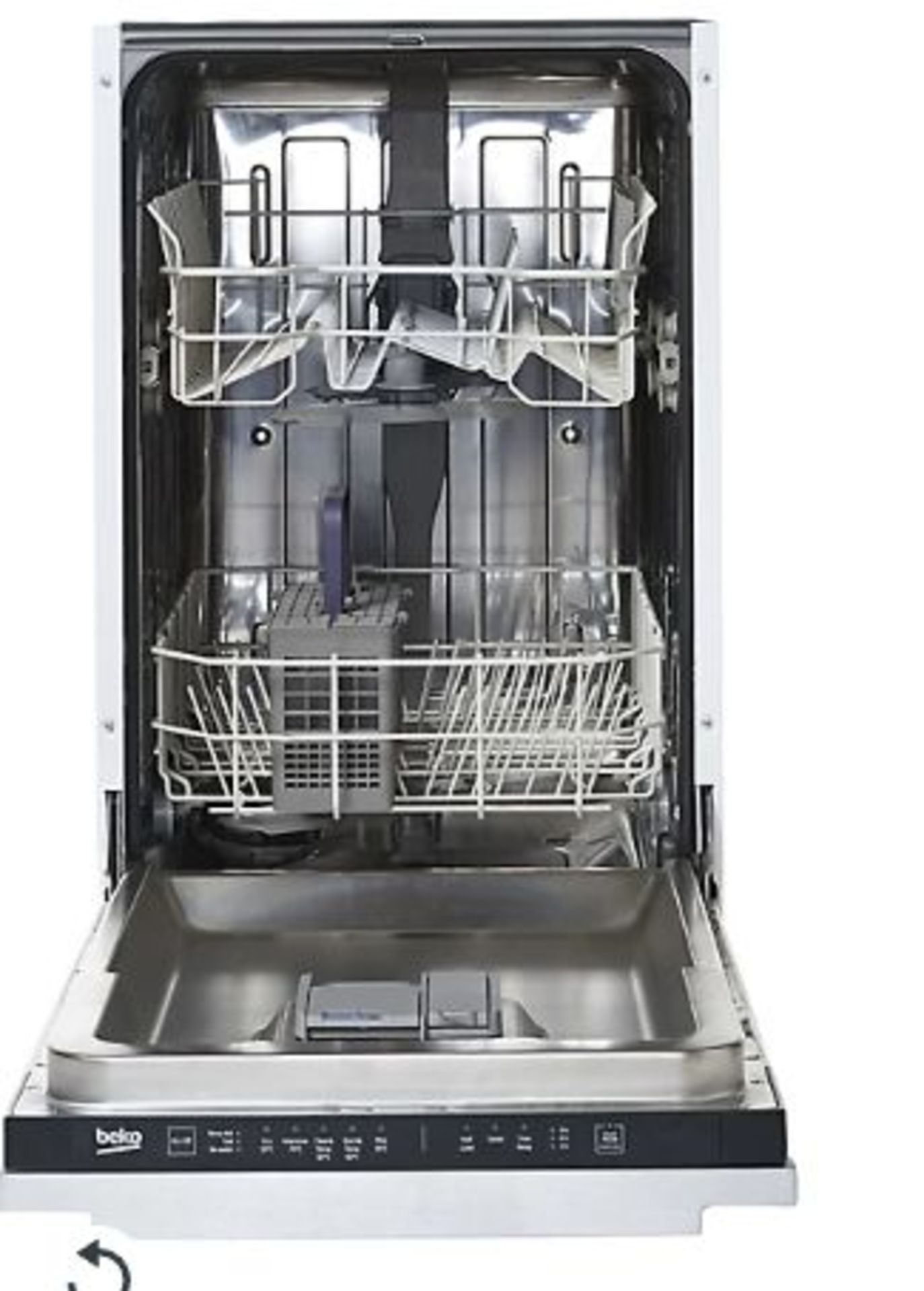 Beko DIS15Q10 Integrated Slimline Dishwasher - Black & white. - S2. RRP £439.00. Great for when - Image 2 of 2