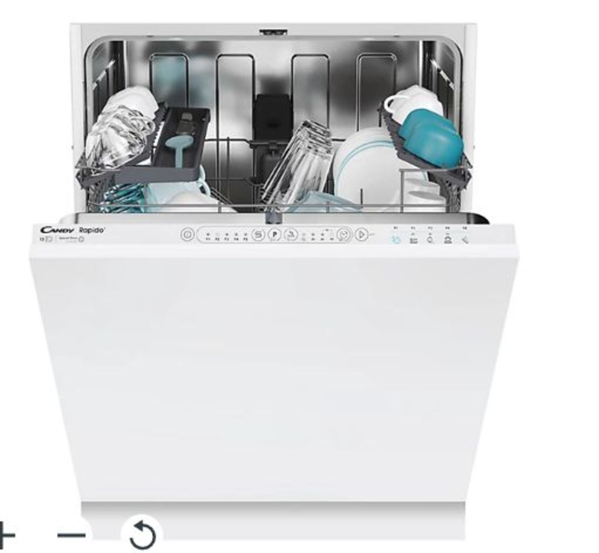 Candy CI 3E53E0W1-80 Integrated Full size Dishwasher - White. - S2. RRP £416.00. Candy Rapido' is