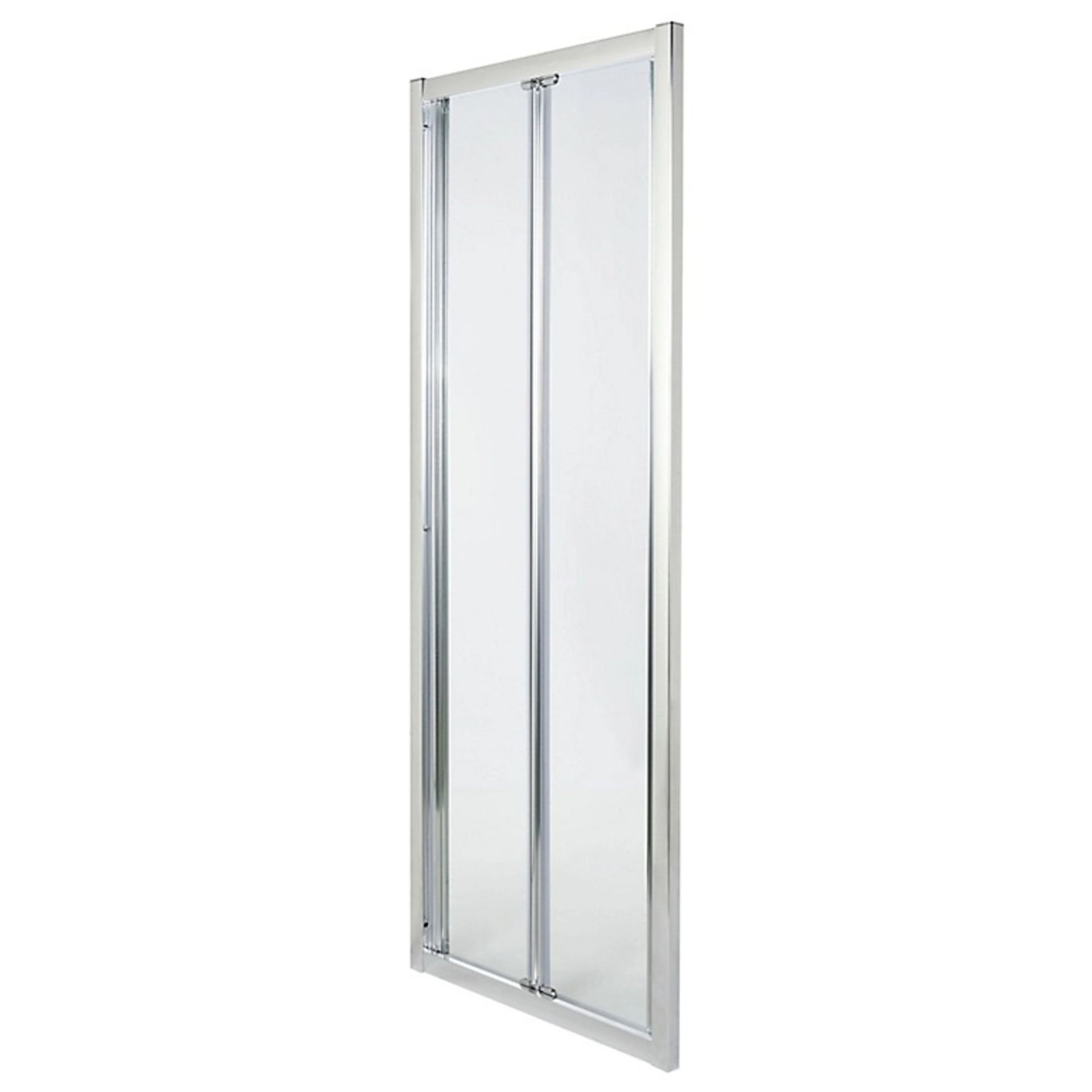 Cooke & Lewis Onega Silver effect Clear Bi-fold Shower Door (H)190cm (W)76cm - ER41