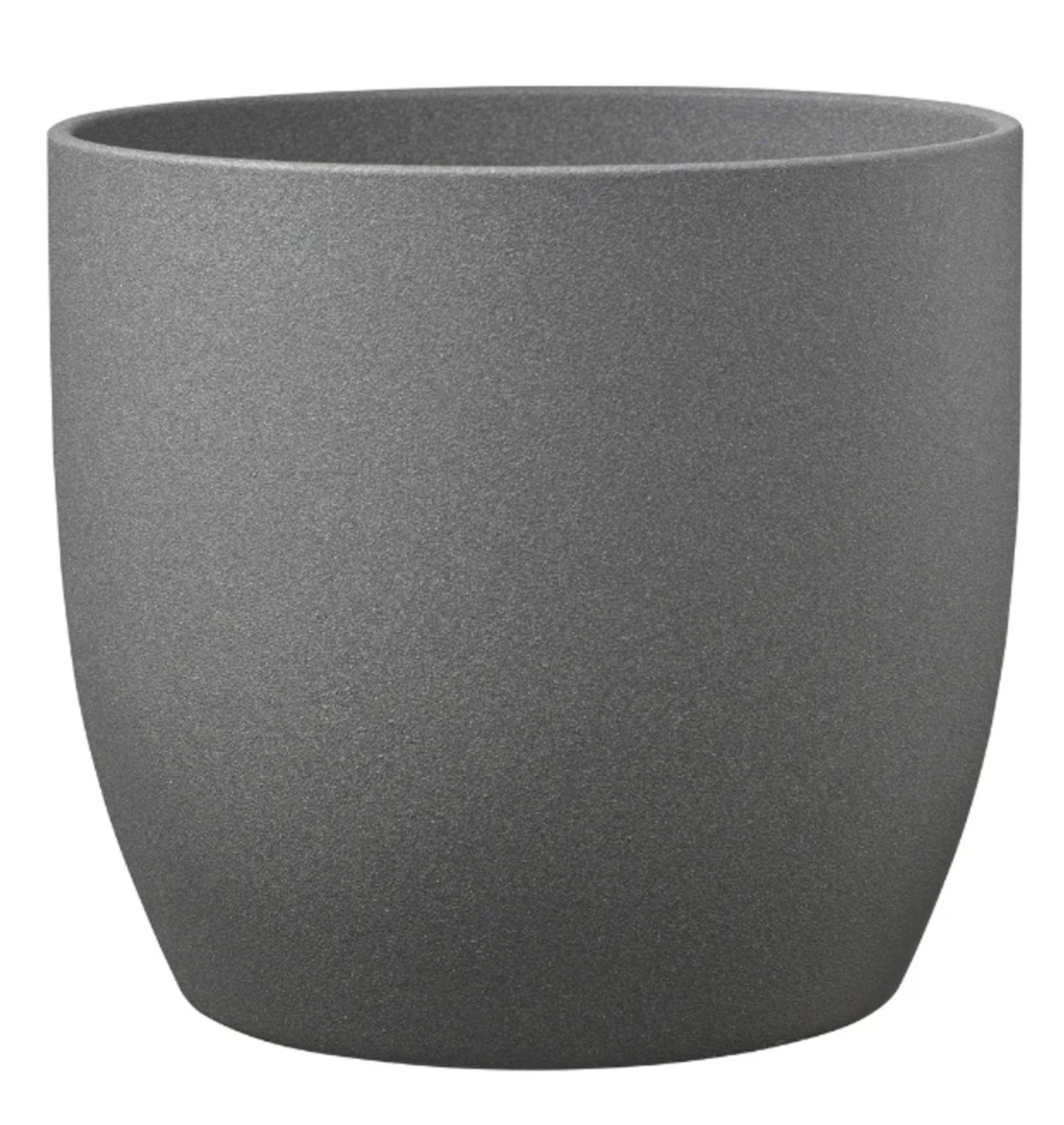 Indoor Ceramic Plant Pot - Stone Grey - ER41