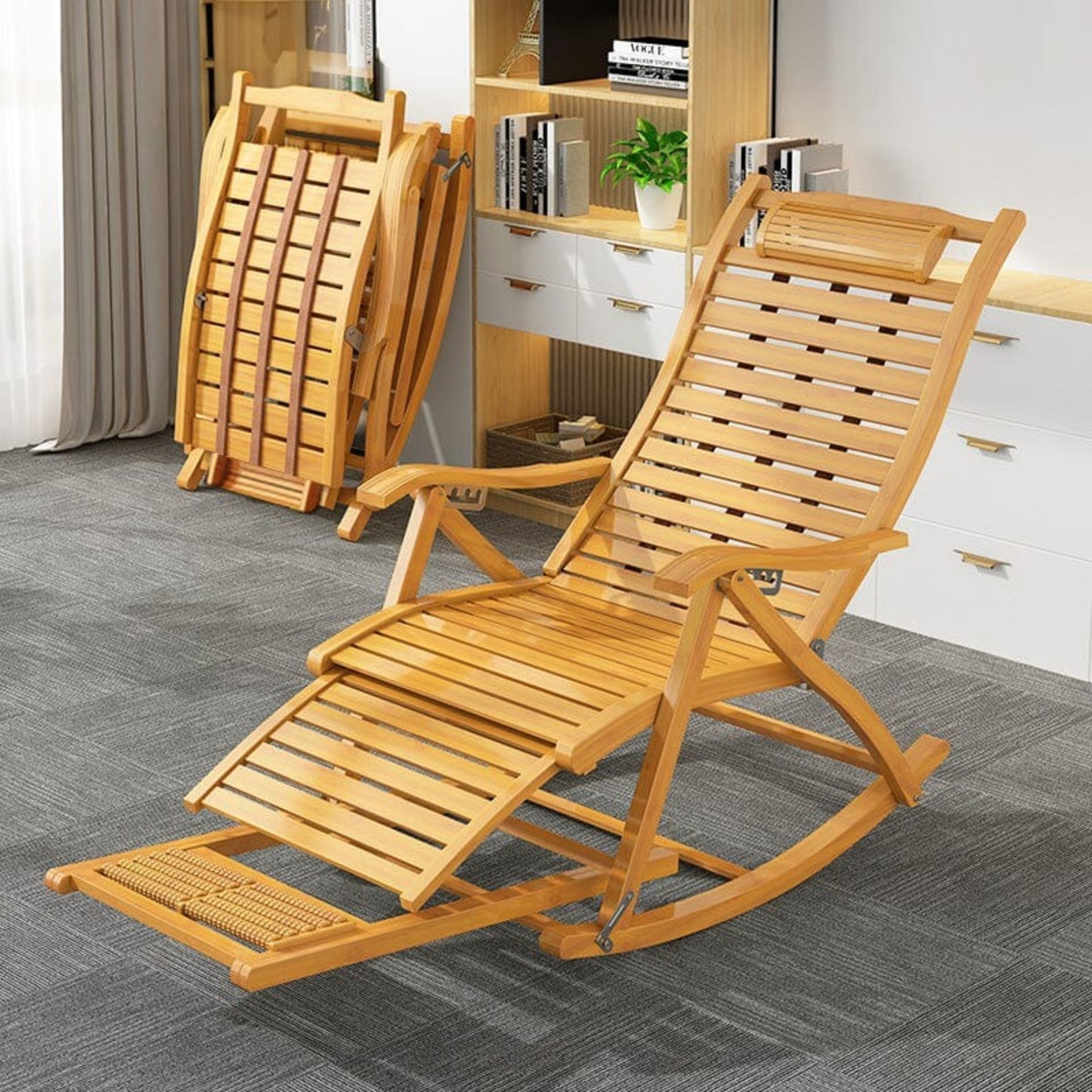 Bamboo Rocking Chair Foldable Recliner – Living and Home - ER45