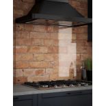 Crystal Clear Glass Kitchen Splashback (Matt Black Cap) 900mm x 750mm - ER41