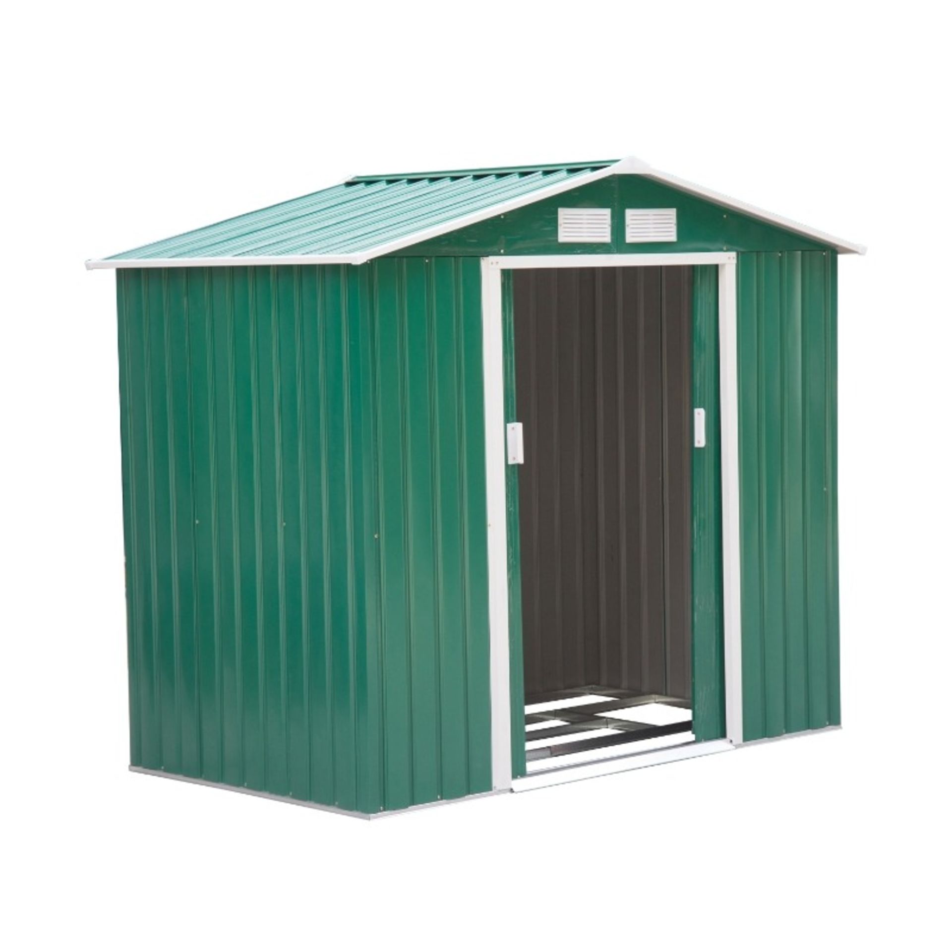 Outsunny Large Metal Storage Garden Shed - Green / 50kg - ER42