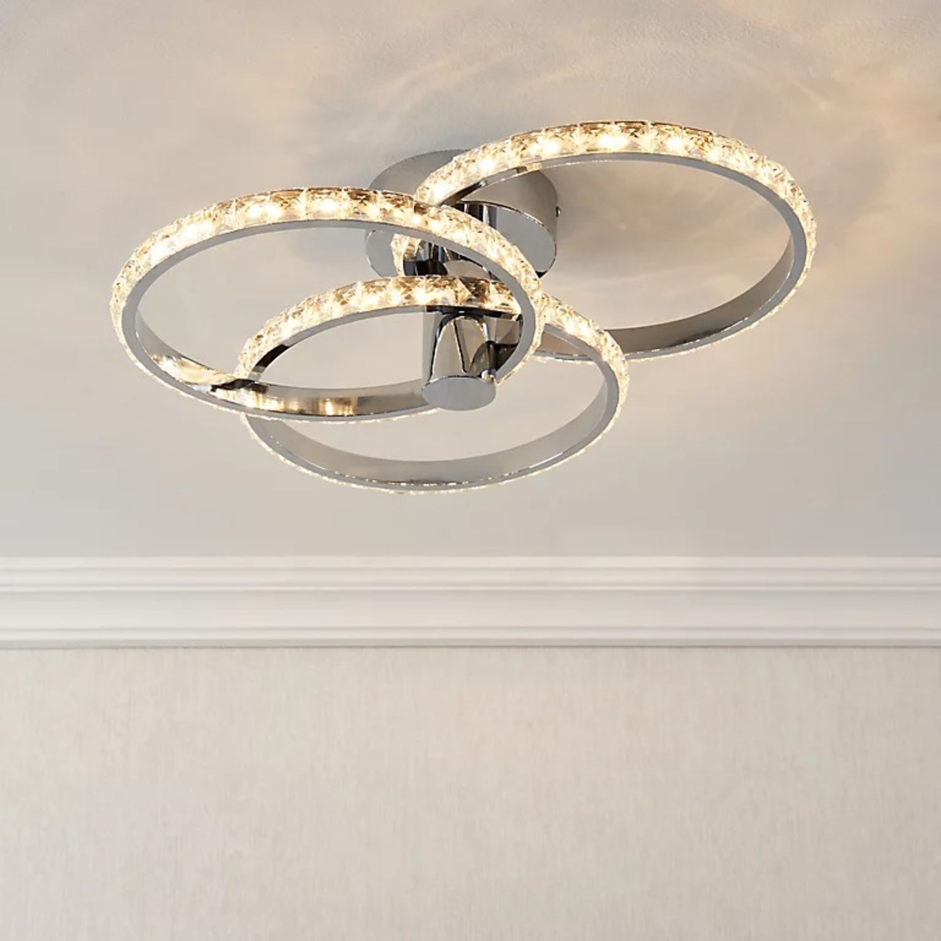 Aura Glass & steel Chrome effect 3 Lamp LED Ceiling light - ER45