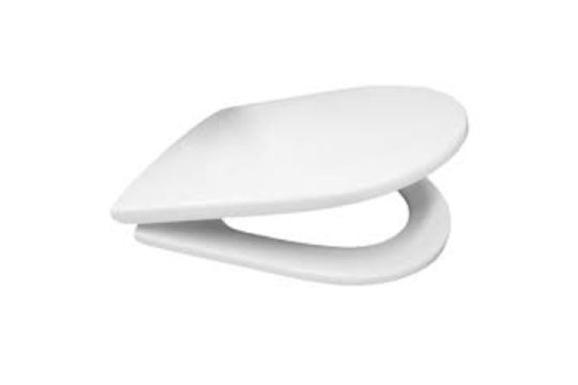 2x Euroshowers White D Shaped Soft Close Quick Release Toilet Seat Anti Bacterial - ER45