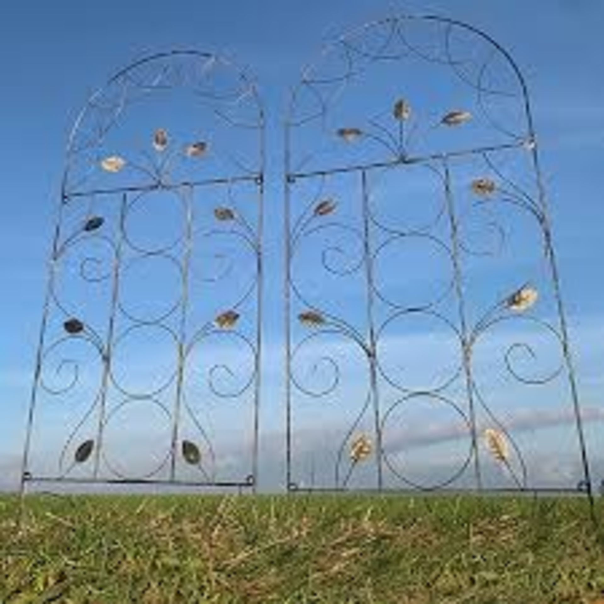 Set of 2 Leaf Design Metal Trellis (120cm x 50cm) - ER41