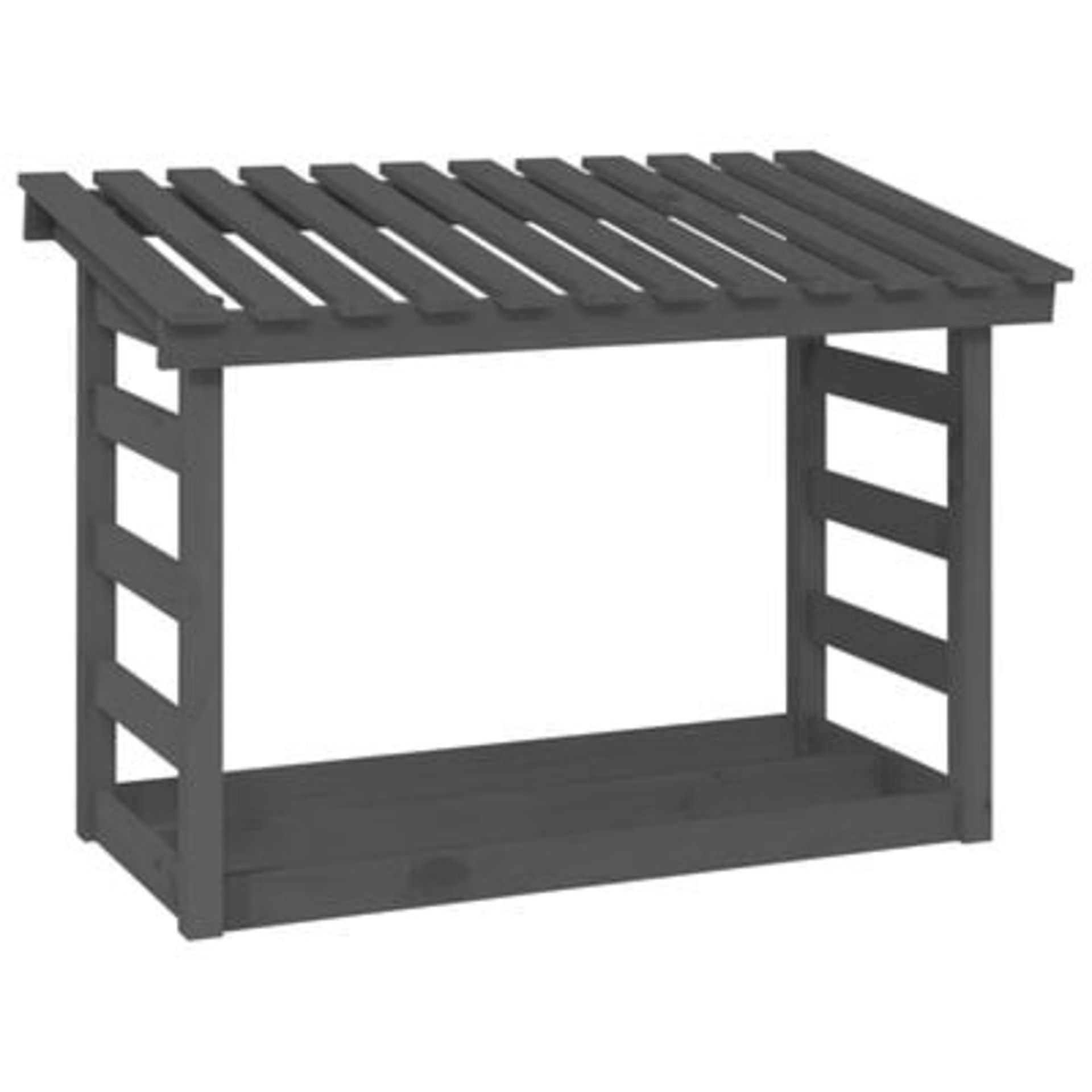 vidaXL Firewood Rack Grey 108x64.5x78 cm Solid Wood Pine - ER42