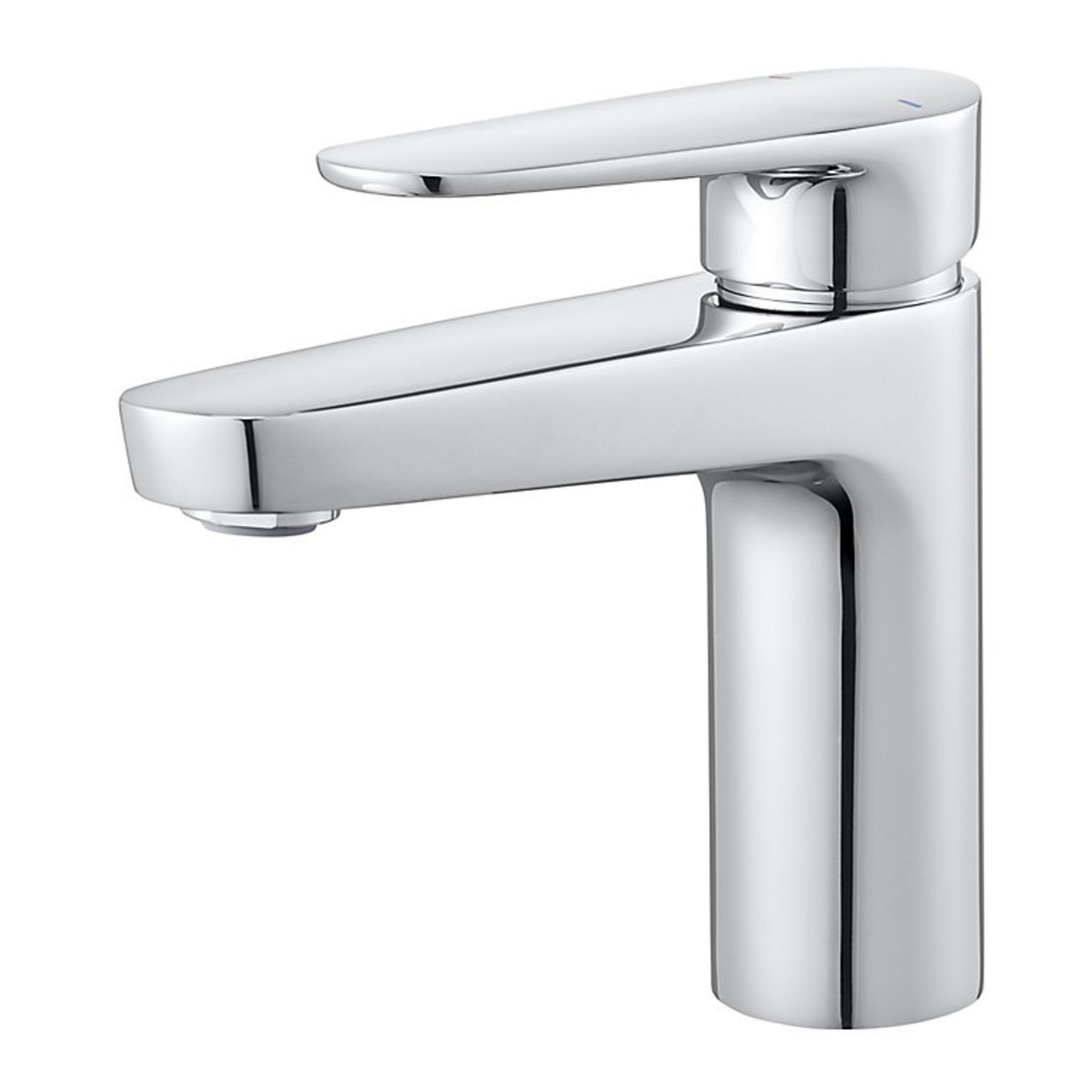 GoodHome Cavally Medium Gloss Chrome effect Round Deck-mounted Manual Basin Mono mixer Tap - ER41