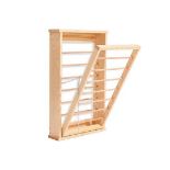 Natural Wall-Mounted wooden clothes drying Rack with Double side Rails - Foldable and Space-Saving