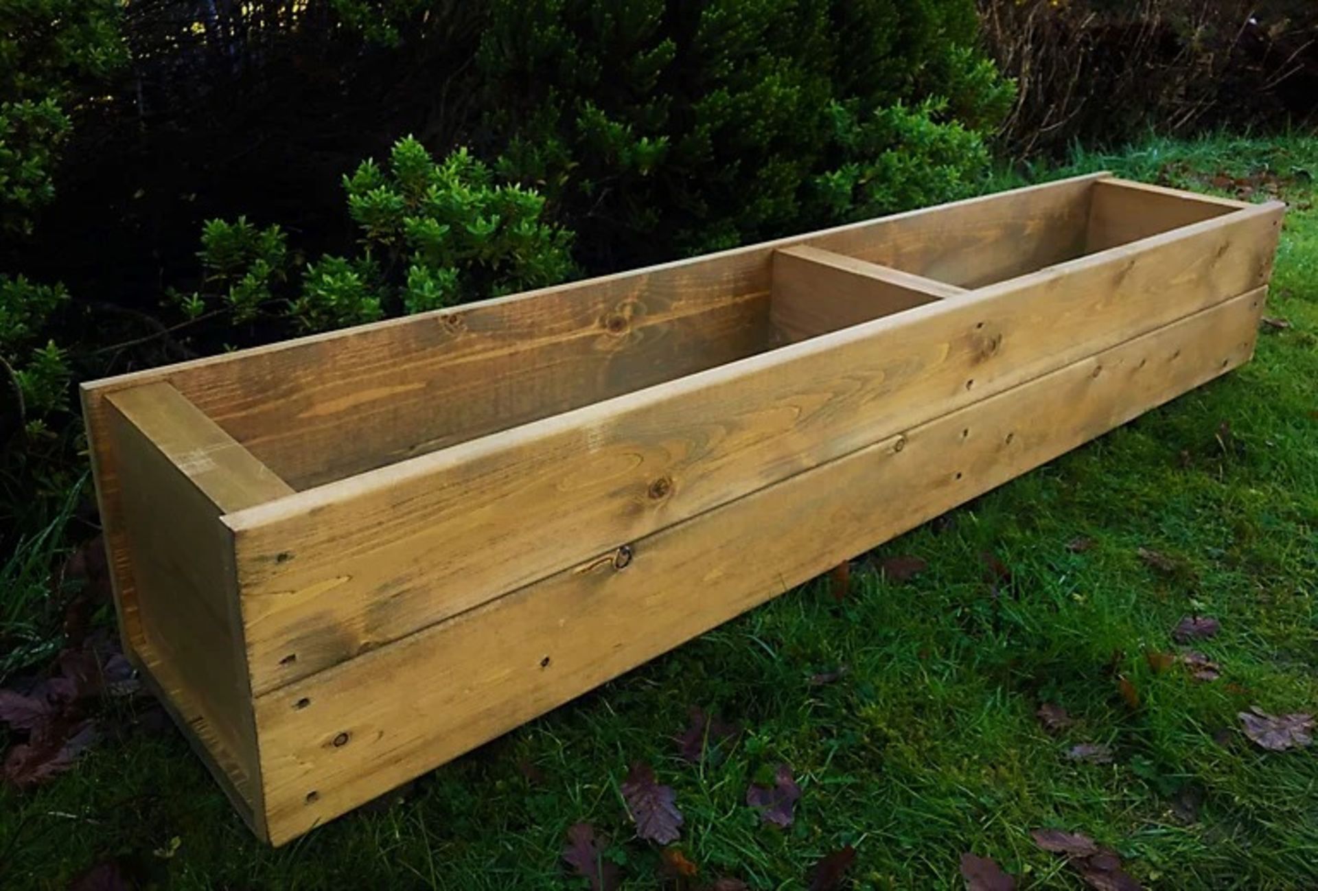 Large Wooden Garden Planter Decking Tub Pot Tan Trough - ER41
