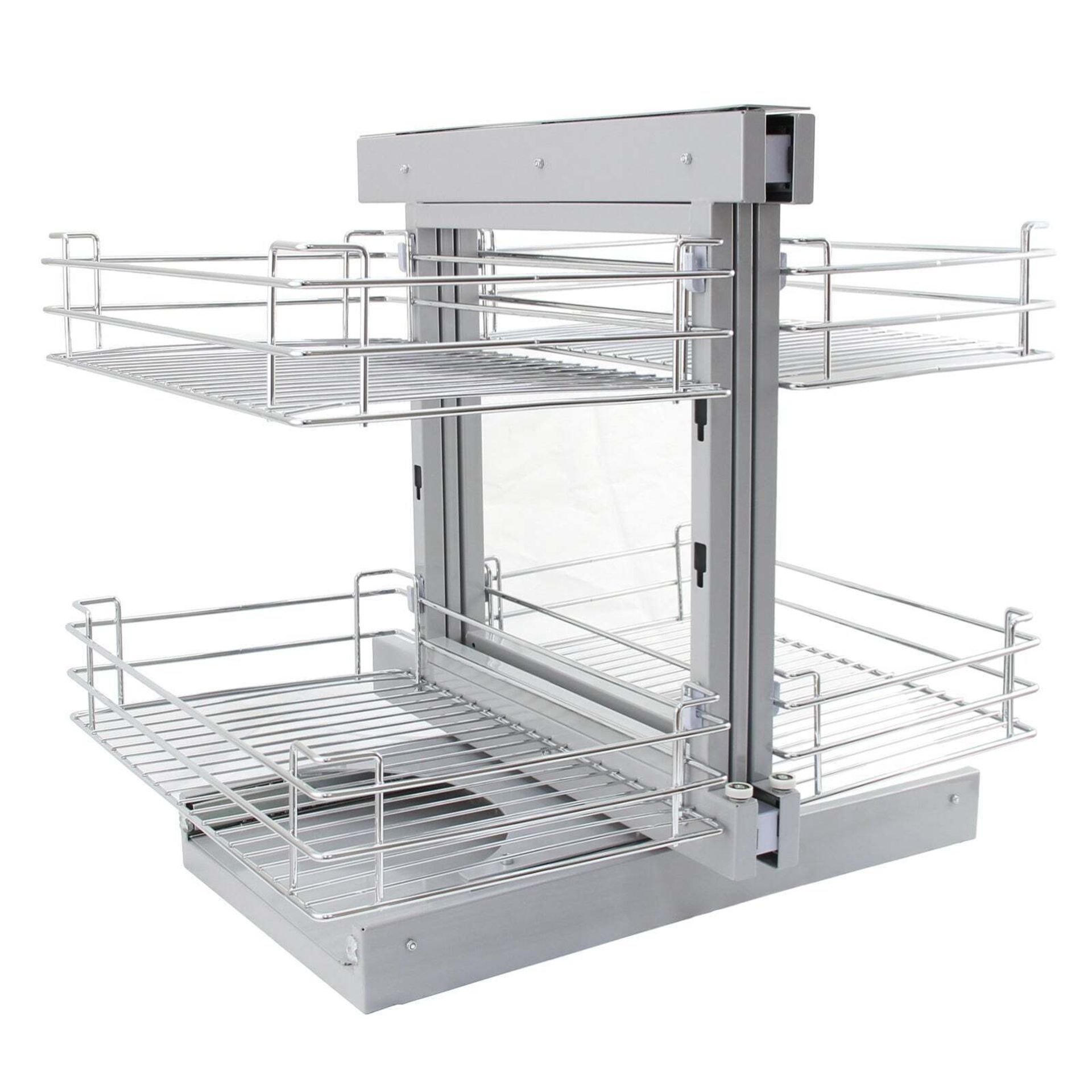 KuKoo Magic Corner Cabinet Kitchen Baskets - Silver - ER42