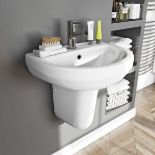 Wharfe 1 Tap Hole Semi Pedestal Basin - White - ER41