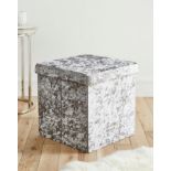 Crushed Velvet Storage Ottoman | Home Essentials - ER41