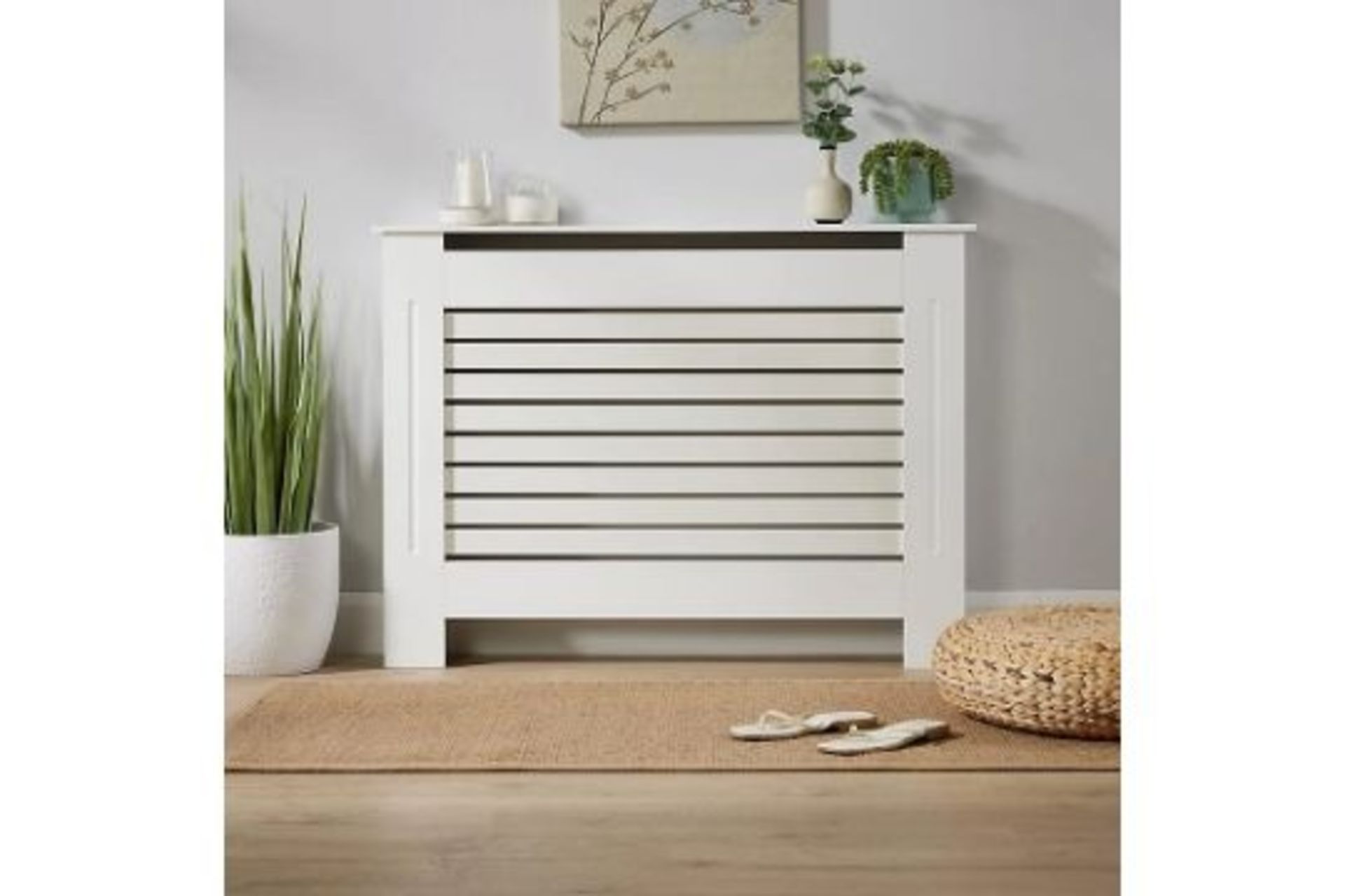 Home Source York Medium Radiator Cover White - ER45