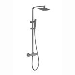 Enzo square thermostatic shower set two outlet with ultra slim - ER42