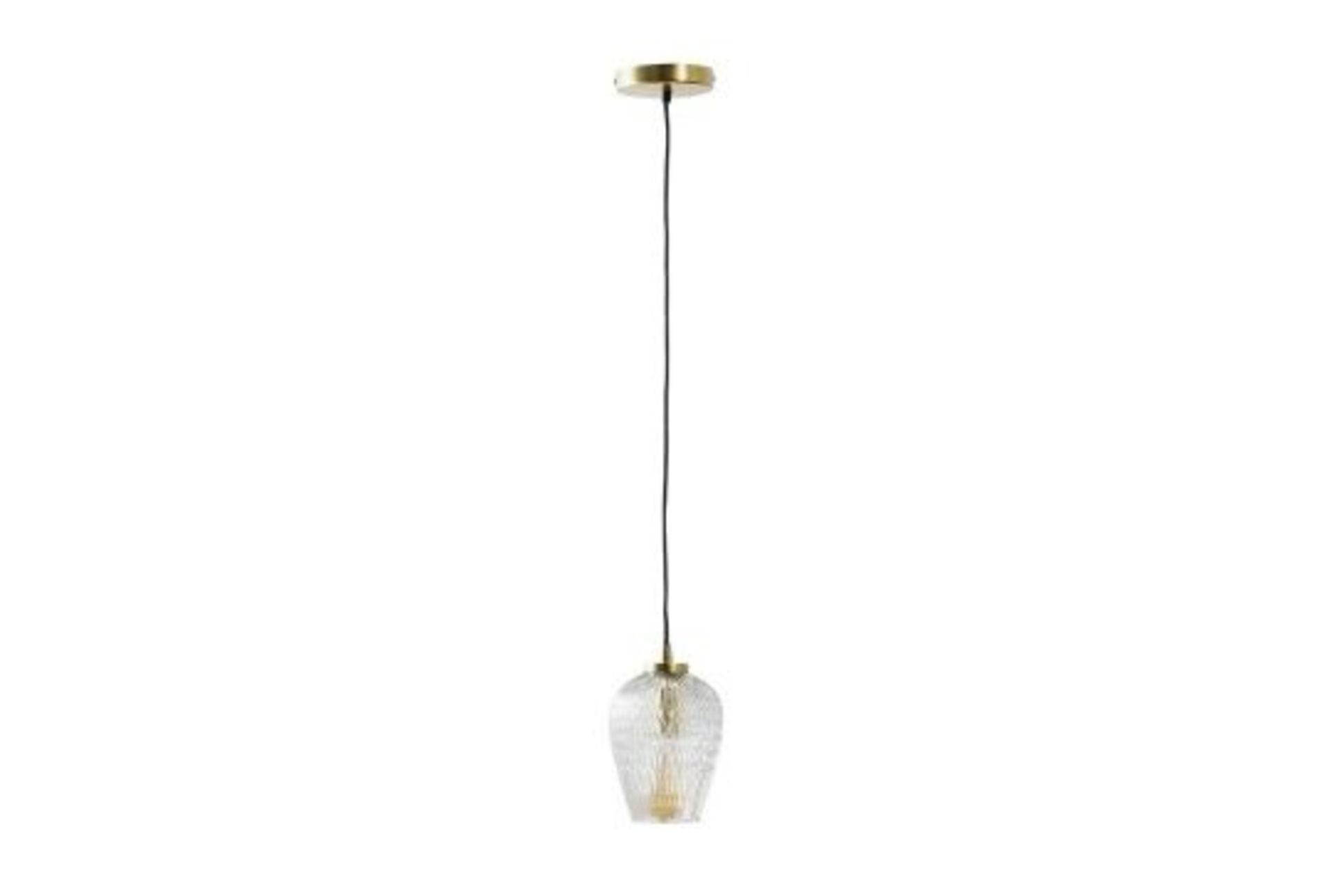 2x Aurelian Modern Vintage Antique Brass and Glass Electric Pendant - ER45