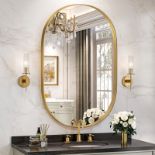 Brightify Gold Oval Mirror for Wall - ER41 *Design may vary