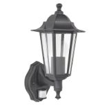 Matt Black Halogen PIR Outdoor Wall light 42W - ER44