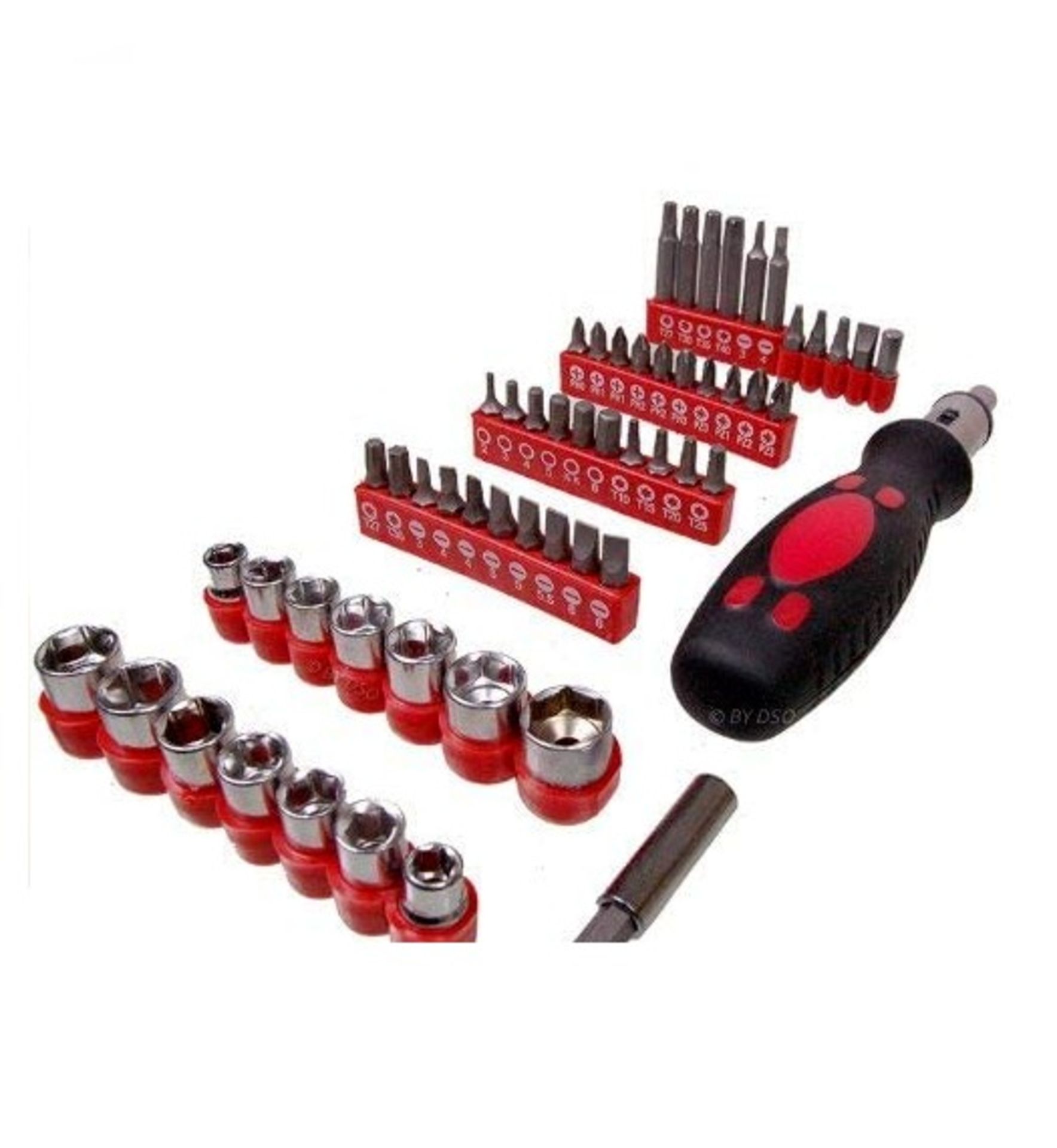 57 Piece Ratchet Screwdriver with Bits & Socket Set - ER45