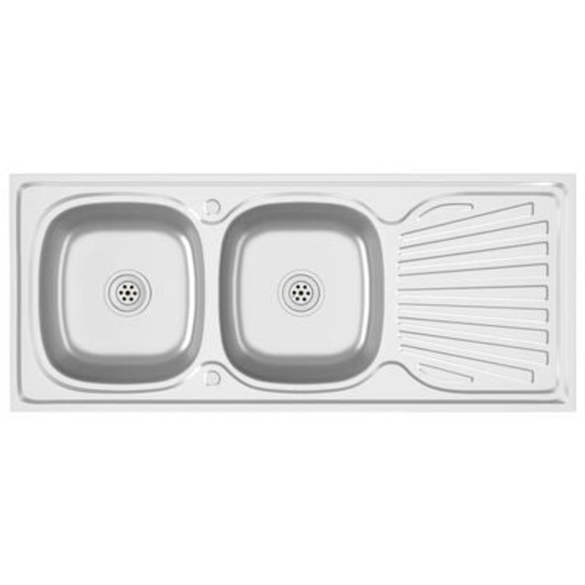 vidaXL Kitchen Sink with Double Sinks Silver - ER42