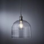 nielsen Andwell Large Industrial Dome Pendant Light with Mottled Glass Shade - ER44