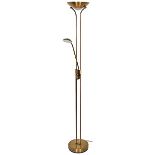 GoodHome Pulmoz Satin Antique Brass Effect Mother & Child Lamp Floor Light - ER44