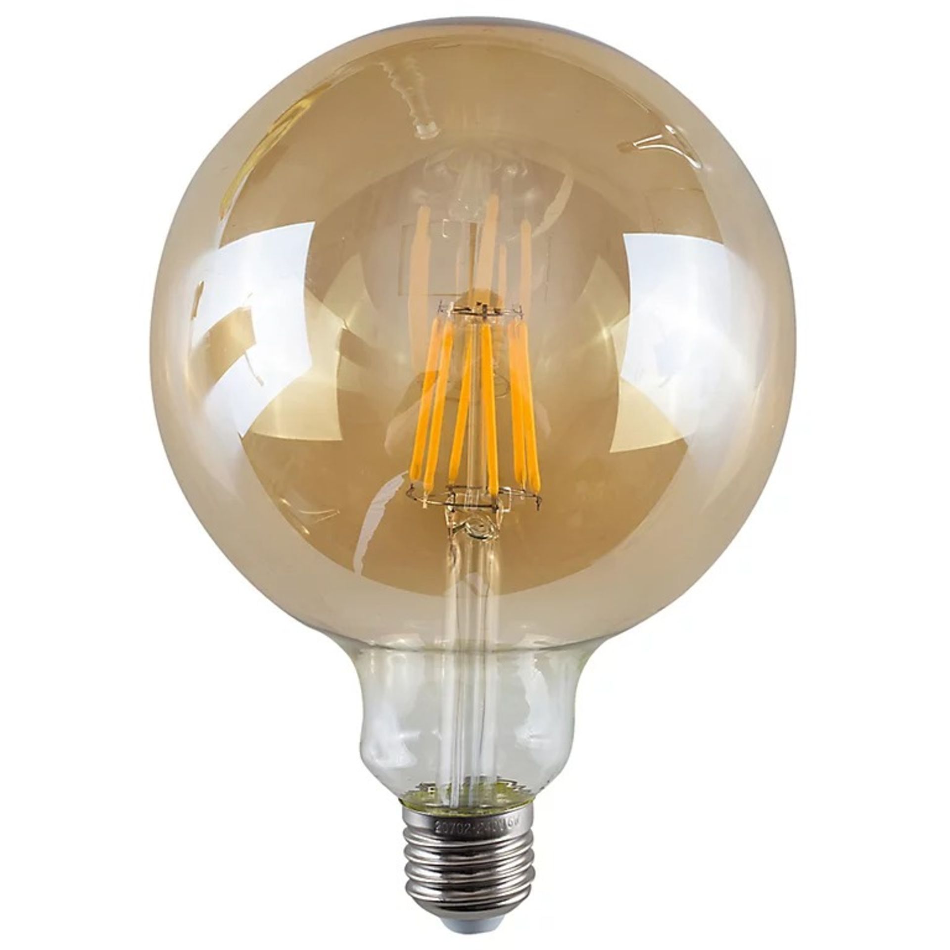 ValueLights Pack of 2 Retro Style 6w LED Filament ES E27 Giant Globe Amber Tinted Light Bulbs -