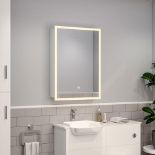 70cm Height Modern Rectangular LED Bathroom Mirror With Wall Mount Cabinet - ER41